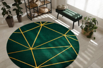 Dywany Łuszczów, Kusový koberec Emerald 1013 green and gold kruh, 120x120 (priemer) kruh, zelená, chodba / predsieň