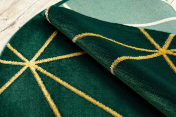 Dywany Łuszczów, Kusový koberec Emerald 1013 green and gold kruh, 120x120 (priemer) kruh, zelená, chodba / predsieň