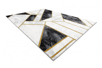 Dywany Łuszczów, Kusový koberec Emerald 1015 black and gold, 160x220, čiernobiela, kancelária