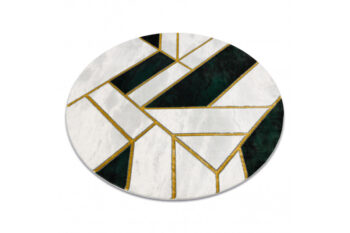 Dywany Łuszczów, Kusový koberec Emerald 1015 green and gold kruh, 160x160 (priemer) kruh, zelená, obývacia izba