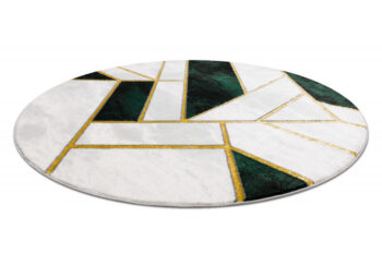 Dywany Łuszczów, Kusový koberec Emerald 1015 green and gold kruh, 160x160 (priemer) kruh, zelená, obývacia izba
