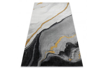 Dywany Łuszczów, Kusový koberec Emerald 1017 black and gold, 200x290, čiernobiela, kancelária