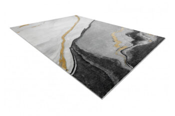 Dywany Łuszczów, Kusový koberec Emerald 1017 black and gold, 200x290, čiernobiela, kancelária