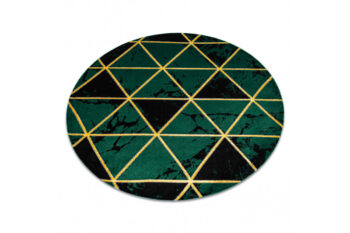 Dywany Łuszczów, Kusový koberec Emerald 1020 green and gold kruh, 160x160 (priemer) kruh, zelená, obývacia izba
