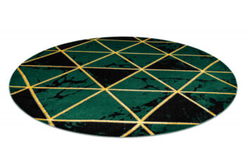 Dywany Łuszczów, Kusový koberec Emerald 1020 green and gold kruh, 160x160 (priemer) kruh, zelená, obývacia izba