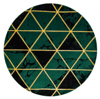Dywany Łuszczów, Kusový koberec Emerald 1020 green and gold kruh, 160x160 (priemer) kruh, zelená, obývacia izba
