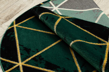 Dywany Łuszczów, Kusový koberec Emerald 1020 green and gold kruh, 200x200 (priemer) kruh, zelená, obývacia izba