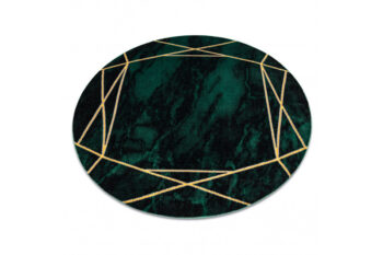 Dywany Łuszczów, Kusový koberec Emerald 1022 green and gold kruh, 200x200 (priemer) kruh, zelená, obývacia izba