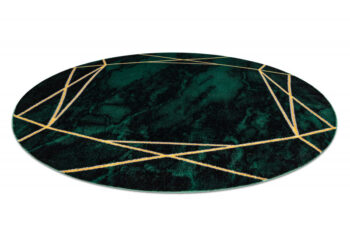 Dywany Łuszczów, Kusový koberec Emerald 1022 green and gold kruh, 200x200 (priemer) kruh, zelená, obývacia izba