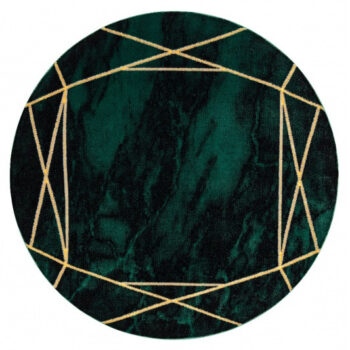 Dywany Łuszczów, Kusový koberec Emerald 1022 green and gold kruh, 200x200 (priemer) kruh, zelená, obývacia izba
