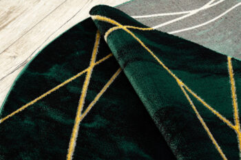 Dywany Łuszczów, Kusový koberec Emerald 1022 green and gold kruh, 200x200 (priemer) kruh, zelená, obývacia izba