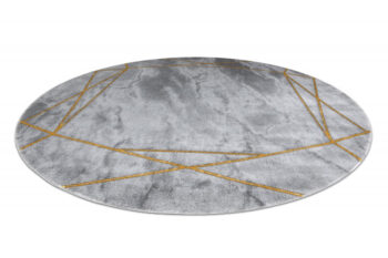 Dywany Łuszczów, Kusový koberec Emerald 1022 grey and gold kruh, 120x120 (priemer) kruh, šedá, chodba / predsieň