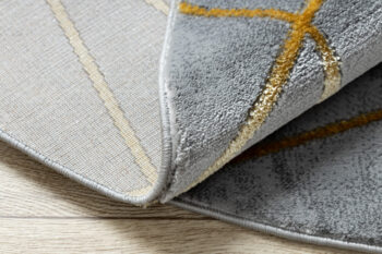 Dywany Łuszczów, Kusový koberec Emerald 1022 grey and gold kruh, 120x120 (priemer) kruh, šedá, chodba / predsieň