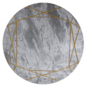 Dywany Łuszczów, Kusový koberec Emerald 1022 grey and gold kruh, 200x200 (priemer) kruh, šedá, chodba / predsieň