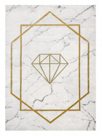 Dywany Łuszczów, Kusový koberec Emerald diamant 1019 cream and gold, 200x290, biela, kancelária