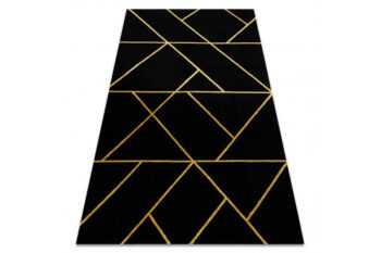 Dywany Łuszczów, Kusový koberec Emerald geometric 1012 black and gold, 180x270, čierna, chodba / predsieň