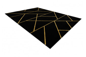 Dywany Łuszczów, Kusový koberec Emerald geometric 1012 black and gold, 180x270, čierna, chodba / predsieň