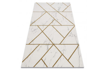 Dywany Łuszczów, Kusový koberec Emerald geometric 1012 cream and gold, 180x270, biela, kancelária