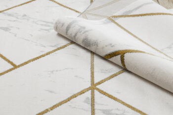 Dywany Łuszczów, Kusový koberec Emerald geometric 1012 cream and gold, 180x270, biela, kancelária
