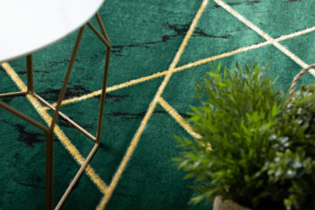 Dywany Łuszczów, Kusový koberec Emerald geometric 1012 green and gold, 120x170, zelená, chodba / predsieň