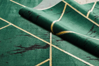 Dywany Łuszczów, Kusový koberec Emerald geometric 1012 green and gold, 140x190, zelená, chodba / predsieň