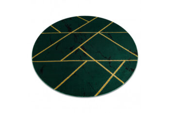 Dywany Łuszczów, Kusový koberec Emerald geometric 1012 green and gold kruh, 160x160 (priemer) kruh, zelená, chodba / predsieň