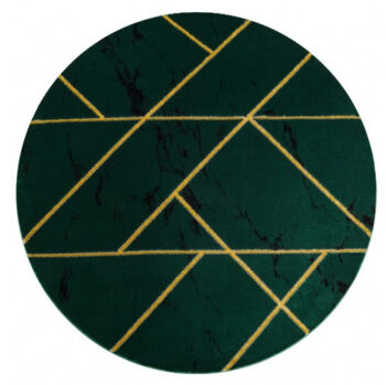 Dywany Łuszczów, Kusový koberec Emerald geometric 1012 green and gold kruh, 160x160 (priemer) kruh, zelená, chodba / predsieň