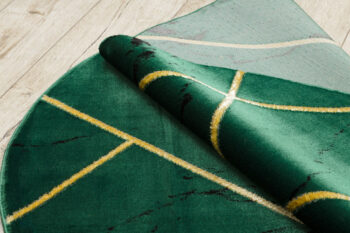 Dywany Łuszczów, Kusový koberec Emerald geometric 1012 green and gold kruh, 160x160 (priemer) kruh, zelená, chodba / predsieň