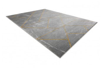 Dywany Łuszczów, Kusový koberec Emerald geometric 1012 grey and gold, 180x270, šedá, chodba / predsieň