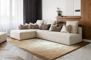 Dywany Łuszczów, Kusový koberec Flim 008-B1 Circles beige, 160x220, béžová, obývacia izba
