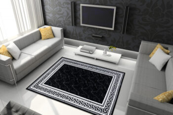 Dywany Łuszczów, Kusový koberec Gloss 2813 87 greek black/grey, 280x370, čiernobiela, chodba / predsieň