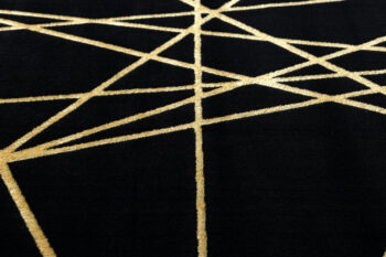 Dywany Łuszczów, Kusový koberec Gloss 406C 86 geometric black/gold, 280x370, čierna, chodba / predsieň