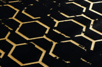 Dywany Łuszczów, Kusový koberec Gloss 407C 86 black/gold, 120x170, čierna, chodba / predsieň