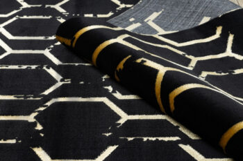 Dywany Łuszczów, Kusový koberec Gloss 407C 86 black/gold, 160x220, čierna, chodba / predsieň