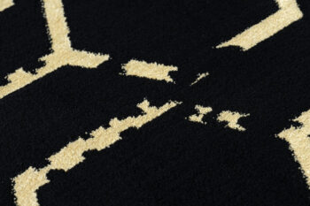 Dywany Łuszczów, Kusový koberec Gloss 407C 86 black/gold, 200x290, čierna, chodba / predsieň