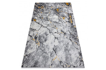 Dywany Łuszczów, Kusový koberec Gloss 528A 58 3D mramor ivory/black, 80x150, šedá, viacfarebná, kancelária