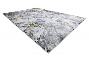 Dywany Łuszczów, Kusový koberec Gloss 528A 58 3D mramor ivory/black, 80x150, šedá, viacfarebná, kancelária