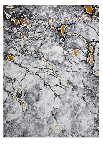 Dywany Łuszczów, Kusový koberec Gloss 528A 58 3D mramor ivory/black, 80x150, šedá, viacfarebná, kancelária
