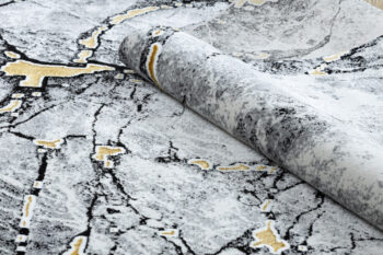 Dywany Łuszczów, Kusový koberec Gloss 528A 58 3D mramor ivory/black, 80x150, šedá, viacfarebná, kancelária