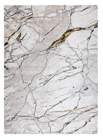 Dywany Łuszczów, Kusový koberec Gloss 529A 53 3D mramor ivory/beige, 140x190, biela, kancelária