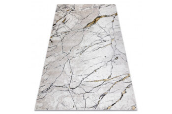 Dywany Łuszczów, Kusový koberec Gloss 529A 53 3D mramor ivory/beige, 160x220, biela, kancelária
