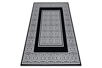 Dywany Łuszczów, Kusový koberec Gloss 6776 85 greek black/ivory, 140x190, čiernobiela, chodba / predsieň