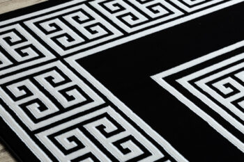 Dywany Łuszczów, Kusový koberec Gloss 6776 85 greek black/ivory, 140x190, čiernobiela, chodba / predsieň