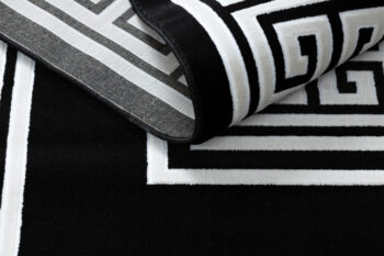 Dywany Łuszczów, Kusový koberec Gloss 6776 85 greek black/ivory, 160x220, čiernobiela, chodba / predsieň