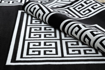 Dywany Łuszczów, Kusový koberec Gloss 6776 85 greek black/ivory, 160x220, čiernobiela, chodba / predsieň