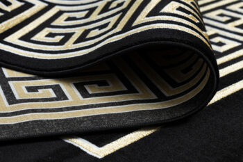 Dywany Łuszczów, Kusový koberec Gloss 6776 86 greek black/gold, 120x170, čierna, chodba / predsieň