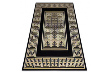 Dywany Łuszczów, Kusový koberec Gloss 6776 86 greek black/gold, 120x170, čierna, chodba / predsieň