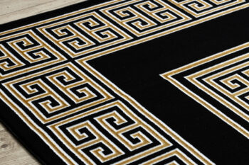 Dywany Łuszczów, Kusový koberec Gloss 6776 86 greek black/gold, 120x170, čierna, chodba / predsieň