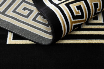 Dywany Łuszczów, Kusový koberec Gloss 6776 86 greek black/gold, 120x170, čierna, chodba / predsieň