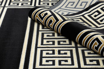 Dywany Łuszczów, Kusový koberec Gloss 6776 86 greek black/gold, 120x170, čierna, chodba / predsieň